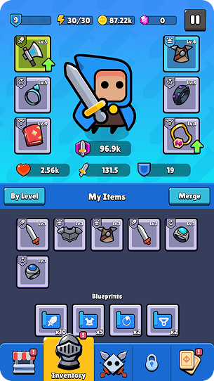 Character inventory